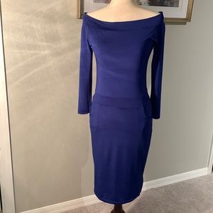 Royal blue sleeves dress